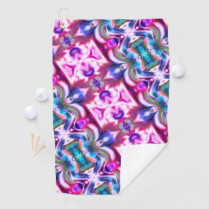 Pink and colourful rapport with rough glass style golf towel