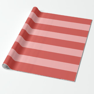 Pink and Coral Awning Stripes Wrapping Paper
