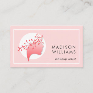 Pink and Coral Feminine Logo Business Card