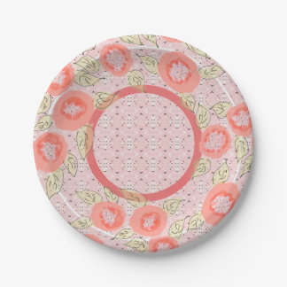 Pink and Coral Paper Plate