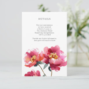 Pink and Coral Peony Watercolor Details Enclosure