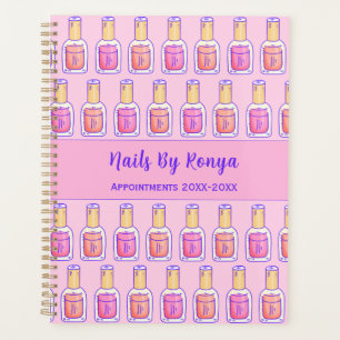 Pink and Coral Polish Nail Salon Personalised Planner
