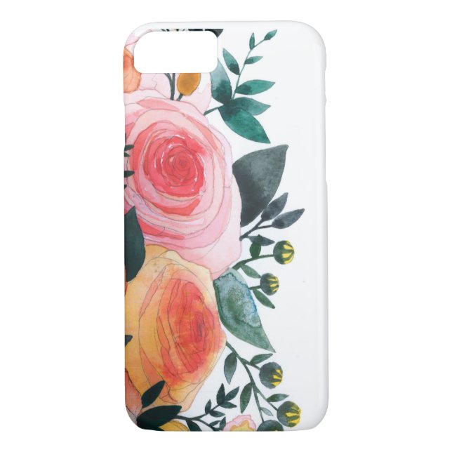 Pink and Coral Roses iPhone 7 Case (Back)