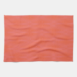 Pink and Coral Wavy Stripe Pattern Modern Abstra Tea Towel