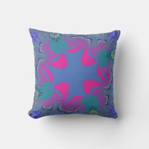 Pink and Cornflower Blue Cross Cushion
