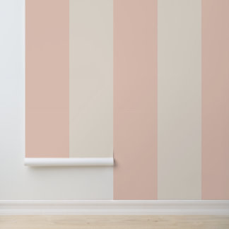 Pink and Cream Bold Stripe Wallpaper