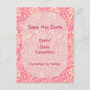 Pink and Cream Carnation Vintage Print Announcement Postcard