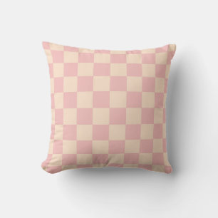 Pink and Cream Chequerboard Cushion