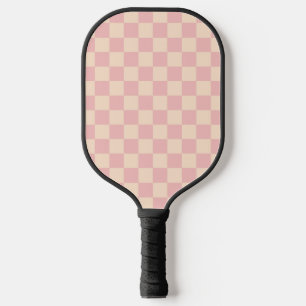 Pink and Cream Chequerboard Pickleball Paddle