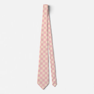 Pink and Cream Chequerboard Tie