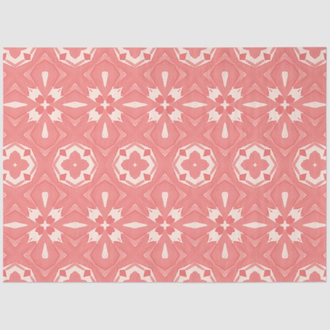 Pink and cream colour art deco  decoupage paper (Front)