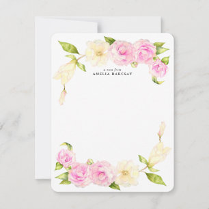Pink and Cream Floral Wreath Card