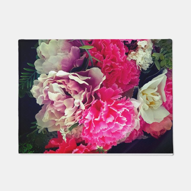Pink and cream flowers doormat (Front)