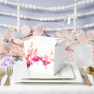 Pink and cream flowers favour box