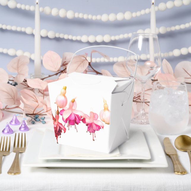 Pink and cream flowers favour box (Wedding)