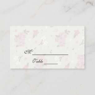 Pink and Cream Green Spring Flowers Placecards