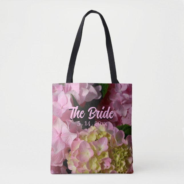 Pink and Cream Hydrangeas the Bride Tote Bag (Front)