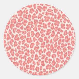 Pink and Cream Leopard Print Gifts Classic Round Sticker