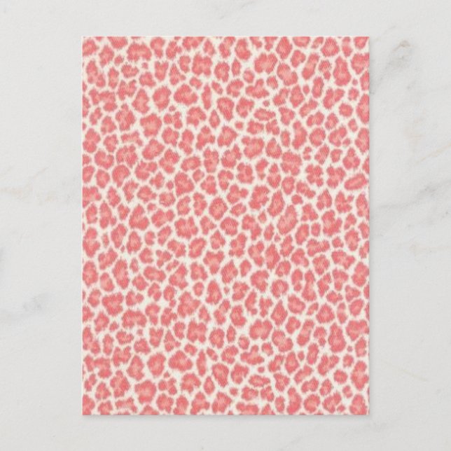 Pink and Cream Leopard Print Gifts Postcard (Front)