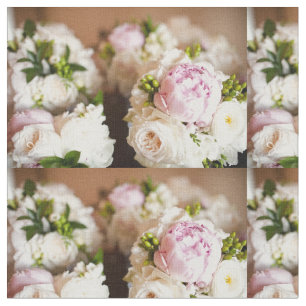 Pink and Cream Peonies Fabric