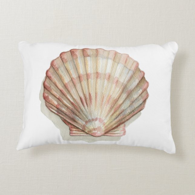 Pink and Cream Seashell Decorative Cushion (Back)