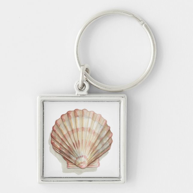 Pink and Cream Seashell Key Ring (Front)