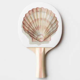 Pink and Cream Seashell Ping Pong Paddle
