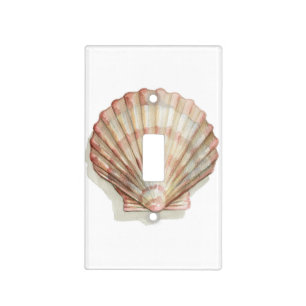 Pink and Cream Seashell Switch Plate Covers