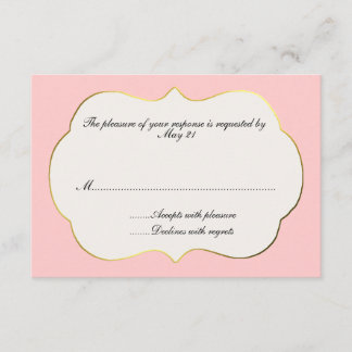 Pink and Cream Wedding Response Card