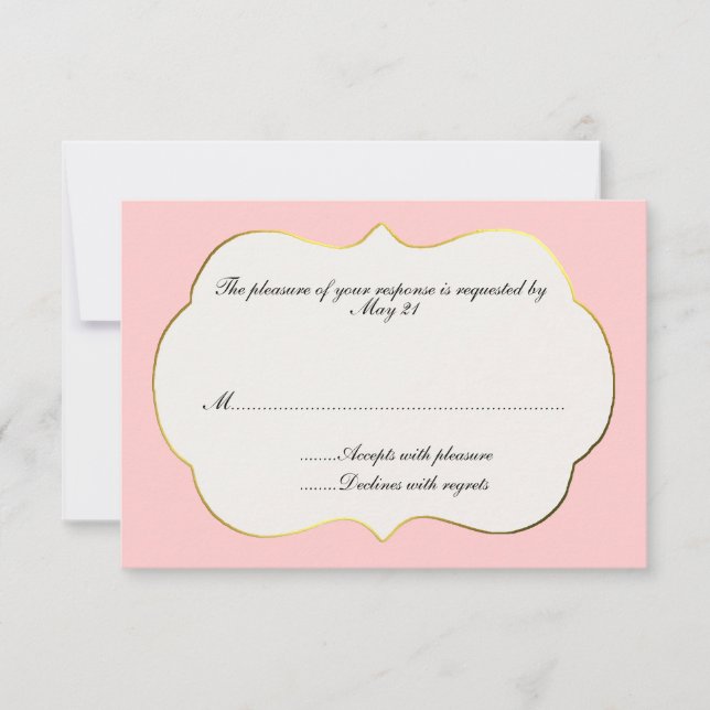 Pink and Cream Wedding Response Card (Front)