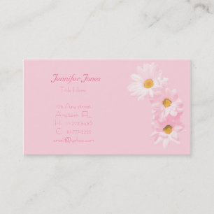 Pink and Daisy Floral Business Card