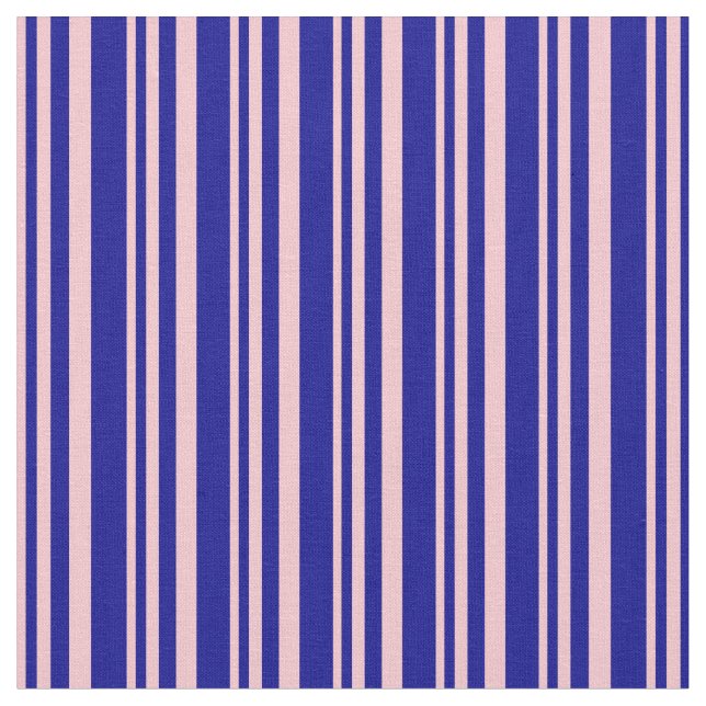 Pink and Dark Blue Lined/Striped Pattern Fabric (Close Up)