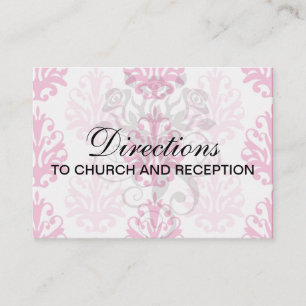 Pink and dark pink boho chic damask enclosure card