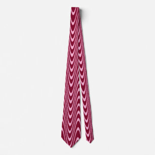 Pink and Dark Red Chevron Style Design Tie