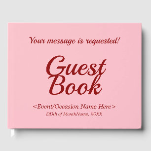Pink and Dark Red Generic Event Guest Book