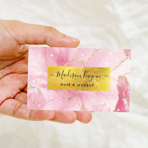  Pink And Faux Gold foil  Business Card