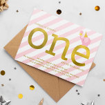 Pink and Faux Gold Foil Elephant Birthday Party Invitation<br><div class="desc">Make your child's special day unforgettable with our sweet Elephant Birthday Party Invitations! 🎈🐘 Customise this charming design to add a touch of magic to your celebration. Perfect for kids' birthdays and events. Set the tone for a day of joy and laughter. Order now and let the festivities begin!</div>