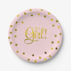 Pink and Faux Gold Foil Girl Baby Shower