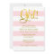 Pink and Faux Gold Stripes Girl Baby Shower