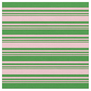 Pink and Forest Green Pattern Fabric