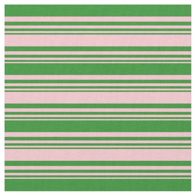 Pink and Forest Green Pattern Fabric (Close Up)