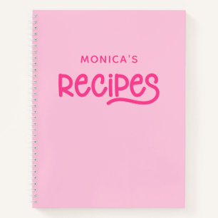 Pink and Fuchsia Personalised Recipes Notebook