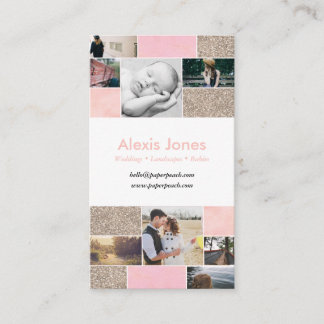 Pink and Glitter Gold Photographer Business Card