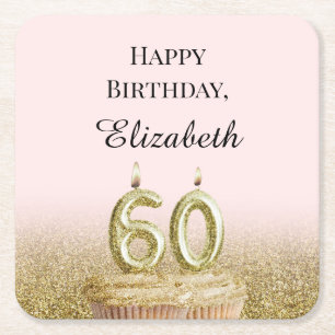 Pink and Gold 60th Birthday Coaster