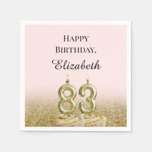 Pink and Gold 83rd Birthday Napkins