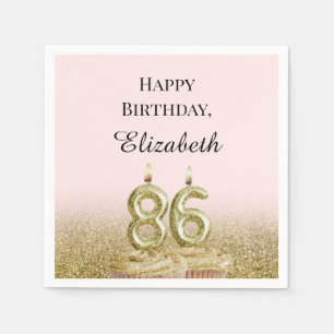 Pink and Gold 86th Birthday Napkins