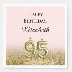 Pink and Gold 95th Birthday Napkins
