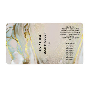 Pink And Gold Alcohol Ink Dropper Bottle Labels