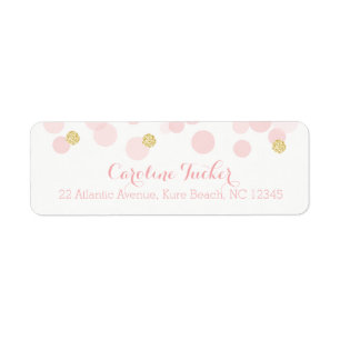 Pink and Gold Baby Girl Shower Confetti Dots