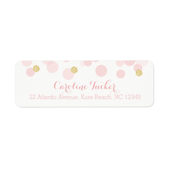 Pink and Gold Baby Girl Shower Confetti Dots (Front)